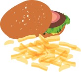 Burger and Fries Clipart