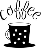 Polka Dot Coffee Cup Typography