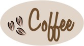 Coffee Oval with Beans