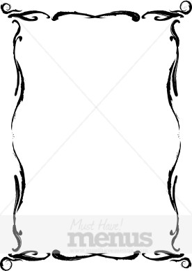 fancy restaurant menu borders