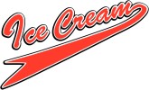 Retro Ice Cream Text in Red