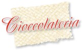 Red Formal Cioccolateria Text on Natural Fabric