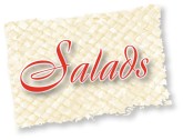 Salads Red Script on Reed Mat
