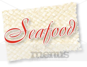 Seafood Script on Tropical Read Mat