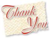 Thank You with Drop Shadow on Woven Mat