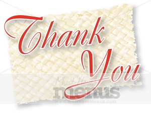 Thank You with Drop Shadow on Woven Mat