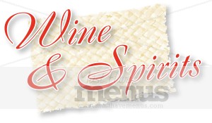 Wine and Spirits Red Script on Mat