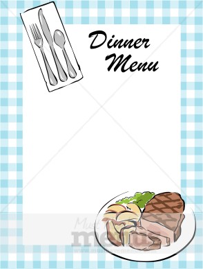 Steak Dinner Menu Border | Food Menu Borders