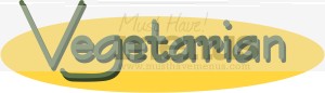 Vegetarian Text in Yellow Oval