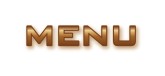 Brown Menu Text with Drop Shadow