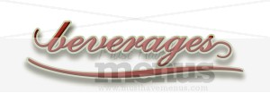 Elegant Script Beverages with Drop shadow