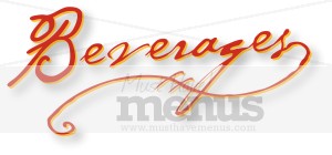 Handwritten Beverages in Red and Orange