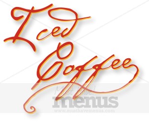 Handwritten Iced Coffee Wordart Handwritten Iced Coffee Wordart