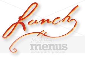 Handwritten Lunch Script with Flourish