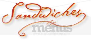 Handwritten Sandwiches Lettering