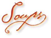 Handwritten Soups in Deep Red