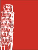 Leaning Tower of Pisa on Red Frame