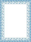 Blue Ornate Floral Frame