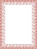 Red Ornate Floral Border frame