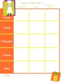 Colorful Weekly Menu Layout