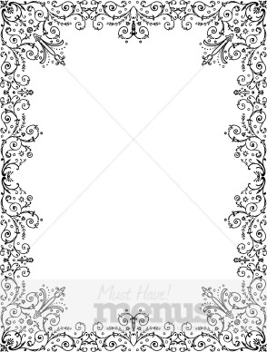 fancy restaurant menu borders