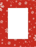 Dark Red Frame with Falling Snow