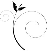 Sleek Black Spiral Leaves Accent