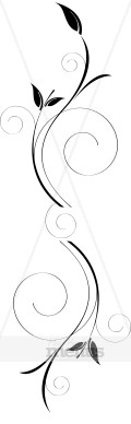 Sleek Black Leaves Spirals Divider