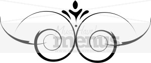 Symmetrical Flourish with Stylized Flower