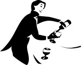 Waiter Pouring Wine Clipart