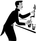 Bartender with Beer Clipart