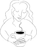 Woman with Coffee Clipart