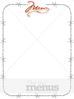 fancy restaurant menu borders