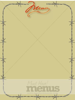 Barbed Wire with Khaki and Red