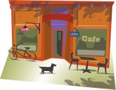 Cafe Storefront Clipart
