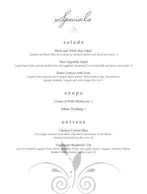 Customize Simple Daily Menu