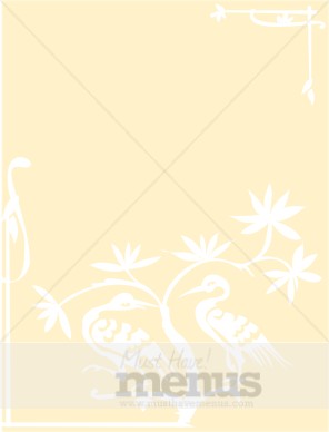 White Cranes on Yellow Background