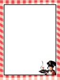 Red Gingham Border with Pastry Chef