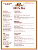 Sports Bar Football Menu