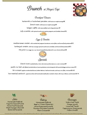 Customize Breakfast Menu