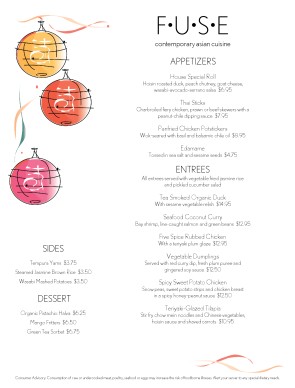 Customize Asian Fusion Menu Template