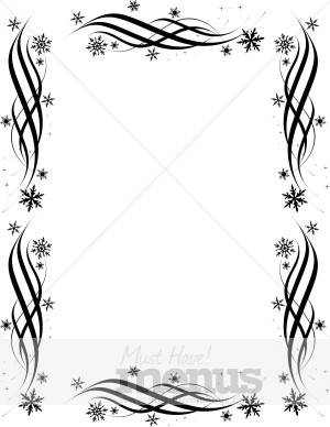 black and white snowflake border christmas menu borders black and white christmas clip art border