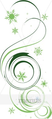 Green Snowflake Spiral Accent