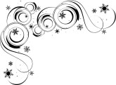 Black Snowflake Spiral Corner