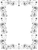 Black and White Spirals Stars Border