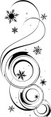 Black Snowflake Spiral Accent