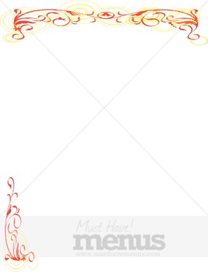 fancy restaurant menu borders
