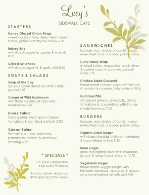 Customize Leafy Cafe Menu