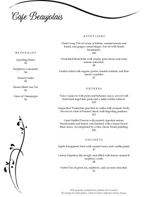 Customize Graceful Black and White Menu