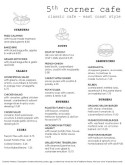 Diner Menu